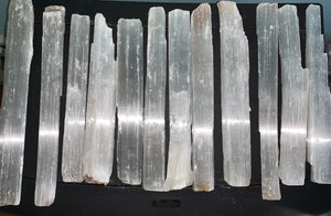 12 Pack - Extra Large Healing Selenite Wands 10”++